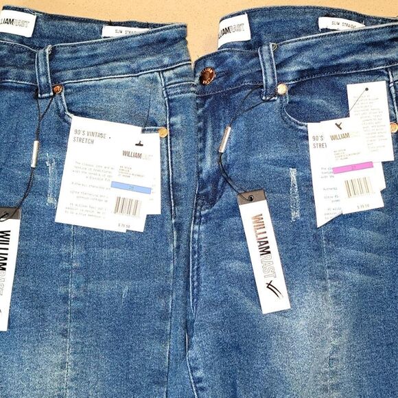 William Rast High Rise Slim Straight Distressed Wash Jeans - Picture 3 of 14